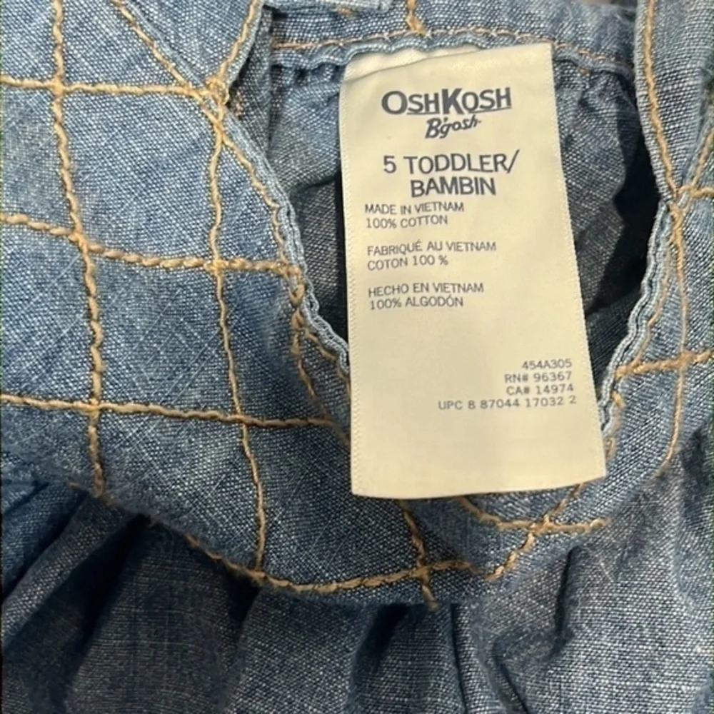 OshKosh denim chambray‎ pocket jumper dress size 5